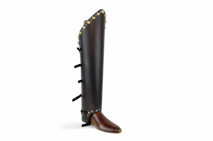 Copristivali in cuoio testa di moro e oro