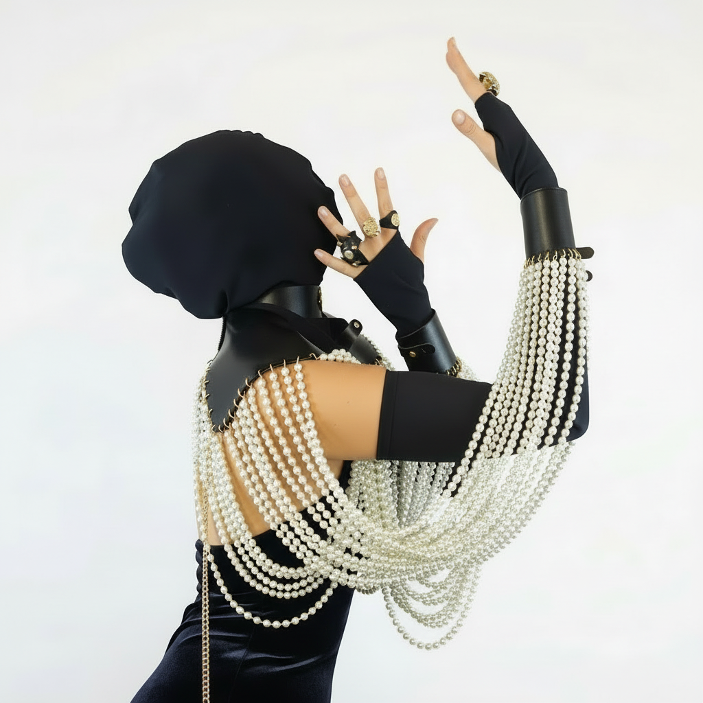 Harness perle — rivolta verso destra