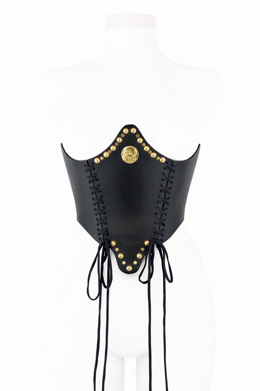 Stringivita cuoio nero — frontale